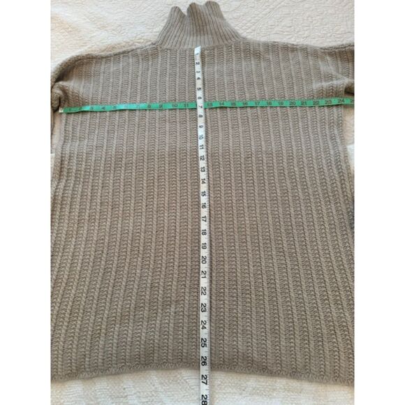Garnet Hill Oversized Ribbed Turtleneck Sweater, Beige, Small - Picture 5 of 5